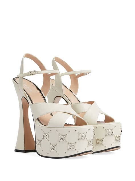 gucci platform sandals silver|Gucci transparent sandals.